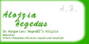 alojzia hegedus business card